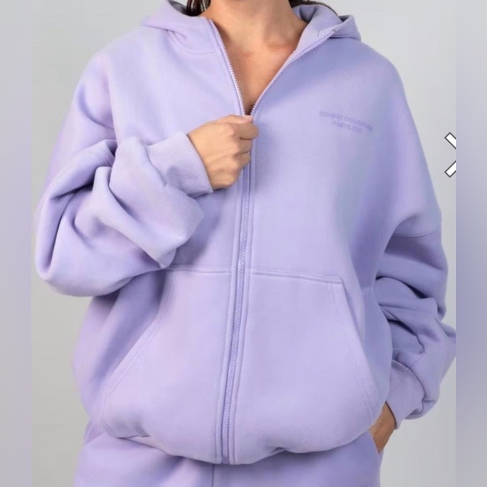 Comfrt Pastel Lavender/ Purple Zip Up Hoodie Limited Edition, Size Medium - Picture 2 of 5